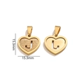 Golden stainless steel heart pendant with sparkling glitter inlay and letter J detail - Letter J - Gold