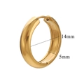 Polished 18K gold-plated stainless steel 14mm hoop earrings with 5mm thickness - Wide Medium Gold Style / Gold