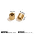 Golden stainless steel cylindrical tube beads for DIY bracelet and necklace making - 5.5*4*2.1