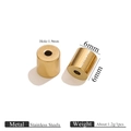 Vintage golden stainless steel cylinder bead for DIY bracelets with 6mm diameter - 6*6*1.8