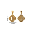 Gold plated stainless steel clover pendant with letter L engraving and matte finish - Letter L / Gold
