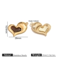 Golden stainless steel heart pendant with dark resin inlay for DIY jewelry making 28mm - Heart Pendant