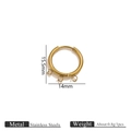 Polished gold stainless steel earring hoop with triple loops for DIY jewelry making - 3-Loop Style (14mm) / Gold