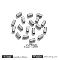Perles d'espacement rectangulaires en acier inoxydable 2x2x4mm pour bijoux DIY - Couleur Acier Perle Rectangulaire 2x2x4mm
