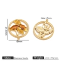 304 stainless steel golden ginkgo leaf charm with colorful enamel and 19mm diameter - Ginkgo Pendant