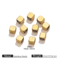 Perles carrées de 2mm en acier inoxydable doré pour la création de bijoux DIY - Or Perle Carrée 2mm