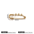 Gouden roestvrijstalen veiligheidsspeld met drie ringen voor DIY sieraden maken - Gouden Drievoudige Ring Stijl (1:3)
