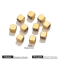 Lot de dix perles carrées de 4mm en acier inoxydable doré pour la création de bijoux - Or Perle Carrée 4mm