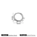 Silver stainless steel multi-loop earring connector hoop with 5 hanging loops for DIY crafts - 5-Loop Style (16mm) / Silver