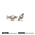 Hartvormige roestvrijstalen sieradensluiting voor DIY armbanden en kettingen - Hartconnector (Z3617-Z3618) / Staal Kleur Hart
