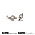 Gepolijste roestvrijstalen magnetische sluiting 20mm x 10mm voor rode koordarmbanden - Ronde Connector (Z3617-Z3618) / Staal Kleur Rond