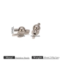 Sferische roestvrijstalen sluiting 20x10mm voor rode koord sieraden maken - Bolvormige Connector (Z3617-Z3618) / Staal Kleur Bal