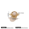 Golden stainless steel sunburst magnetic clasp with white bead for DIY jewelry making - White Agate Gold Magnetic Clasp