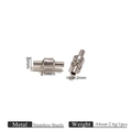 Polierter 21mm Edelstahl-Zylinderverschluss für rote Kordelhalsketten und Armbänder - Stahlfarbe Zylindrisch Stil 2