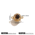 Golden magnetic stone clasp with brown tiger eye and rhinestones for DIY jewelry - Tiger Eye Gold Magnetic Clasp