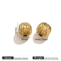 Perla a righe zucca in acciaio inossidabile placcato oro 18K da 10mm per gioielli DIY - Perline Anguria / 10mm / Oro