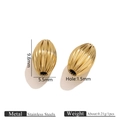 Perle a oliva in acciaio inossidabile placcato oro 18K testurizzate per gioielli fai da te - Grani d'oliva / 5.5*9.5mm / Oro