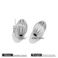 Perla zucca in acciaio inossidabile placcata oro 18K da 9,8 mm x 5,5 mm per gioielli DIY - Grani d'oliva / 5.5*9.5mm / Color Acciaio