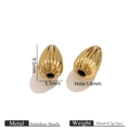 Perlina distanziatrice a goccia zucca in acciaio inossidabile dorato 18 carati DIY - Perlina a Goccia / 5.5*9.3mm / Oro