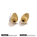 Perle a goccia di zucca in acciaio inossidabile placcato oro 18K per gioielli fai-da-te - Perlina a Goccia / 11.5*17.1mm / Oro
