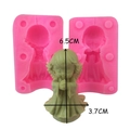 DIY roze siliconen engelenvorm met wit 3D engelenbeeldje voor taartversiering - Meisje Engel