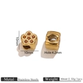 18K gold plated flower bead with amber stone inlay and 4.2mm center hole for DIY jewelry - Gold Flower Rhinestone Bead / Gold-Yellow