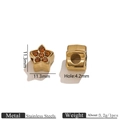 18K gold plated stainless steel star charm with amber zirconia for DIY jewelry - Gold Star Rhinestone Bead / Gold-Yellow