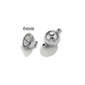 Chiusura magnetica tonda 6mm in acciaio lucido argento per creazione di bracciali - 6mm / Colore acciaio