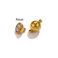 Chiusura magnetica rotonda dorata da 8mm con anelli per bracciale in pelle fai-da-te - 6mm / Oro