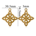 Colgantes de Nudo de Bruja en acero inoxidable dorado, medidas 30,5 mm x 34,5 mm - Estilo Nudo de Bruja (Gold B) / Dorado