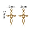 Colgantes de cruz de nudo celta dorado con dimensiones de 15mm de ancho y 23mm de alto - Estilo Cruz Pequeña Nudo Celta (Gold C) / Dorado