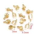 Set of gold stainless steel star shaped pinch bails for DIY jewelry making and pendants - Starburst Style (1826-1) / Gold