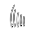 Polished silver stainless steel curved tube connectors in five sizes for DIY jewelry - 2mm*20mm / Steel Silver