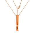 Rose gold stainless steel yoga meditation whistle necklace with adjustable chain - Chain 50+5cm / Rose Gold (Bamboo Style)