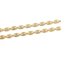Flat pig nose chain link bracelet in golden stainless steel with textured grid pattern - Per Meter / Gold