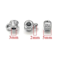 Drie zilveren roestvrijstalen kralen met sterpatroon en afmetingen van 3mm en 5mm breed - Stervorm-Staal Kleur