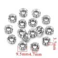 Silver stainless steel spacer beads with clear rhinestones for DIY jewelry making - 9.5mm Steel