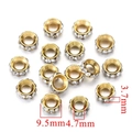 Golden stainless steel wheel spacers with white rhinestones for DIY jewelry making - 9.5mm Gold