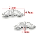 Silver stainless steel wing beads 21mm for DIY jewelry making with 1.5mm center hole - Wing Style 1 (Steel Color-1) / Steel