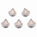 Lot de 5 pendentifs coquillages en acier inoxydable argenté pour bijoux DIY - Acier