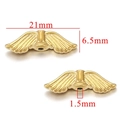 Golden vintage wing beads in stainless steel, 21mm size for DIY jewelry making - Wing Style 1 (Gold Color-1) / Gold