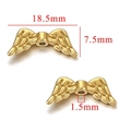 Goldene Engelsflügel-Abstandsperlen aus Edelstahl 18,5 mm für DIY-Schmuckherstellung - Flügelstil 3 (Goldfarbe-3)