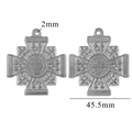 Colgante cruz medalla San Benito pulido, tamaño 45,5 mm para hacer collares - Grande / Color acero
