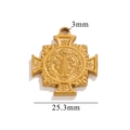 Colgante de cruz dorada con detalle de medalla de San Benito y 25,3 mm de ancho - Pequeño / Dorado
