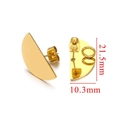 Minimalist gold fan-shaped stainless steel earrings with butterfly backing 21.5mm size - Half-Circle Style (1) / Gold