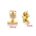 Minimalist gold stainless steel rectangle stud earrings for DIY jewelry making 10x2mm - Rectangle Strip With Loop Style (2) / Gold