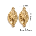 Connecteurs de feuille d'olivier dorés en acier inoxydable pour création de bijoux - Papillon Double Trou