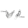 Silver stainless steel crimp bead covers for DIY jewelry making in 2.5mm and 5mm size - Vertical Opening 2.0 Spec (Steel Color)