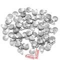 Pendentifs coquillage en acier inoxydable argenté poli 6x8mm pour création bijoux - Style Coquille Saint-Jacques (6x8mm) / Acier