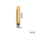 Golden rectangular hollow metal bead for DIY jewelry making, 20mm x 3mm size - 20mm x 3mm / Gold
